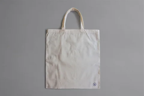 A plain canvas tote bag