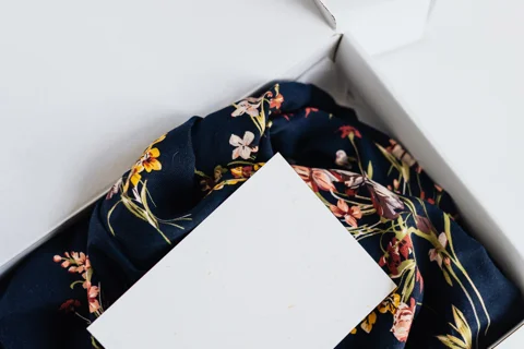 Clothing folded in a gift package
